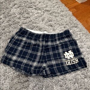 Plaid Women's Athletic Shorts - Navy and White